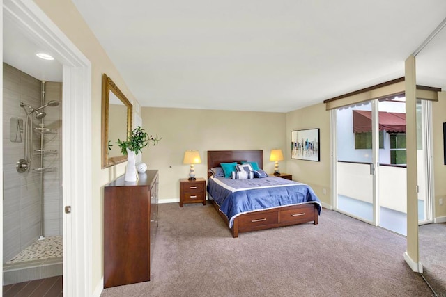 1710 Via Allondra, San Marcos, CA 92078 - carpeted bedroom featuring baseboards, access to outside, and ensuite bathroom