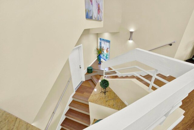 1710 Via Allondra, San Marcos, CA 92078 - stairway featuring wood finished floors