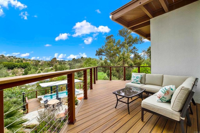 1710 Via Allondra, San Marcos, CA 92078 - wooden terrace with an outdoor living space