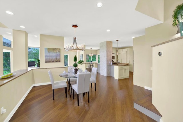 1710 Via Allondra, San Marcos, CA 92078 - dining space featuring plenty of natural light, recessed lighting, and dark wood-style flooring