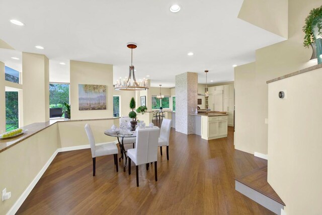 1710 Via Allondra, San Marcos, CA 92078 - dining space featuring plenty of natural light, recessed lighting, and dark wood-style flooring