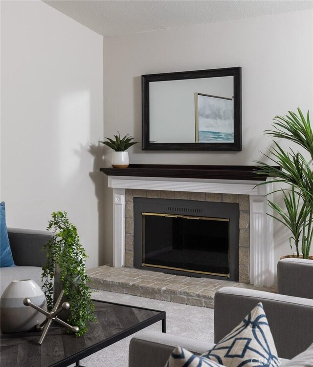 details featuring a fireplace