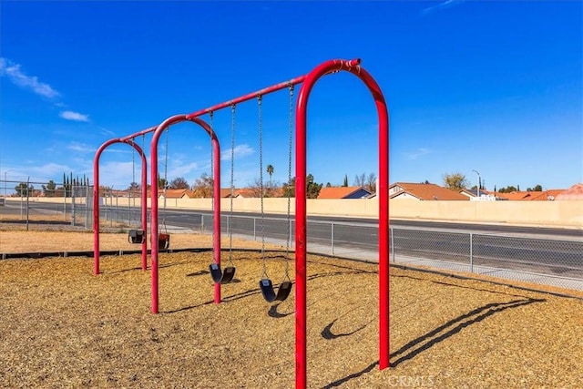 community play area with fence