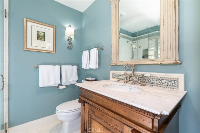 1015 Wild Oats Way, Templeton, CA 93465 - full bathroom with toilet, tile patterned floors, a shower stall, and vanity