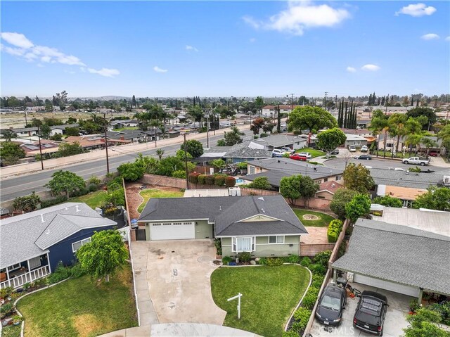 drone / aerial view with a residential view