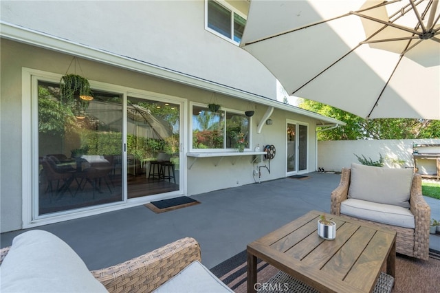 view of patio / terrace with an outdoor hangout area