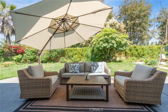 view of patio / terrace featuring an outdoor hangout area