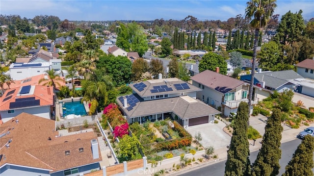 aerial view featuring a residential view