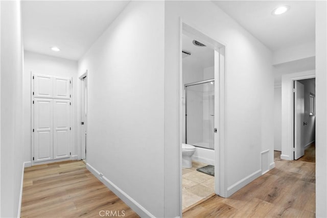 2320 Jayma Ln, La Crescenta, CA 91214 - hallway with recessed lighting and light wood finished floors