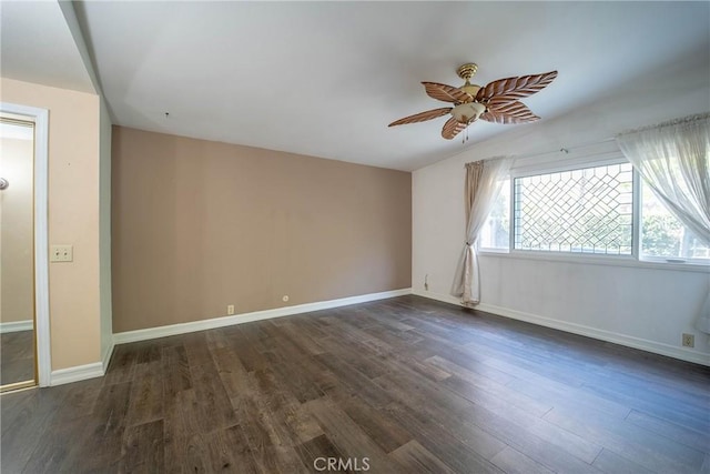 24492 Spartan St, Mission Viejo, CA 92691 - spare room with ceiling fan and dark wood-style floors