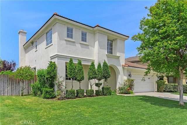 2548 S Young Ct, San Bernardino, CA 92408 - view of front of property with a front lawn, stucco siding, and a tile roof