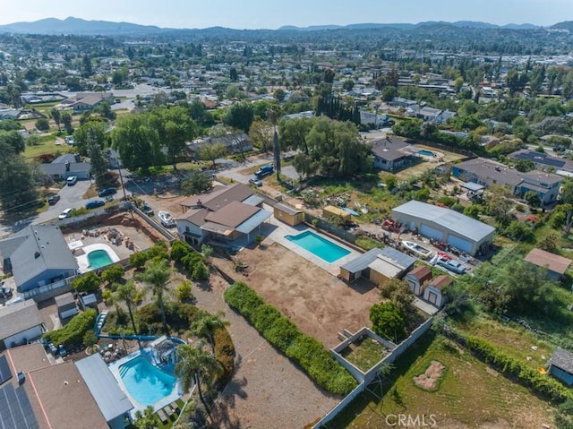 aerial view with a mountain view