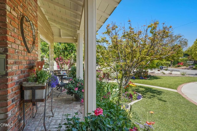 view of patio with a porch