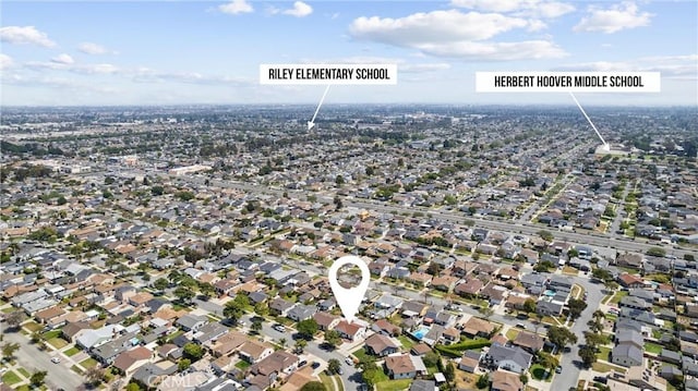 aerial view with a residential view
