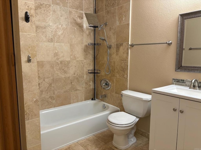 full bathroom with vanity, toilet, and shower / bath combination
