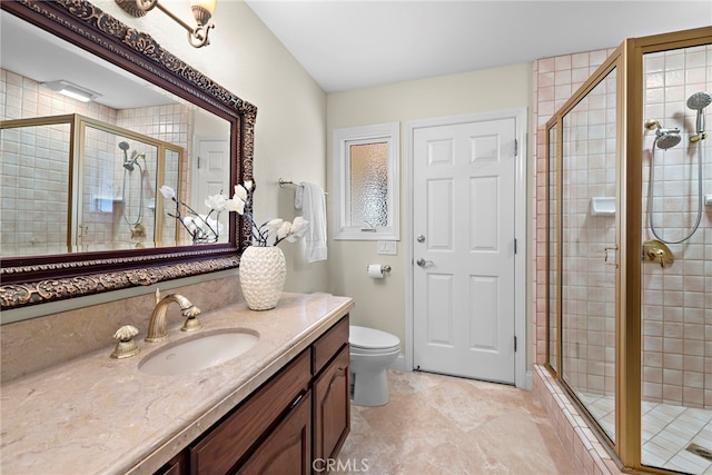 27561 Silver Creek Dr, San Juan Capistrano, CA 92675 - full bath with toilet, vanity, and a shower stall