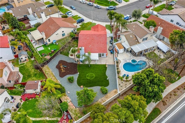 bird's eye view with a residential view