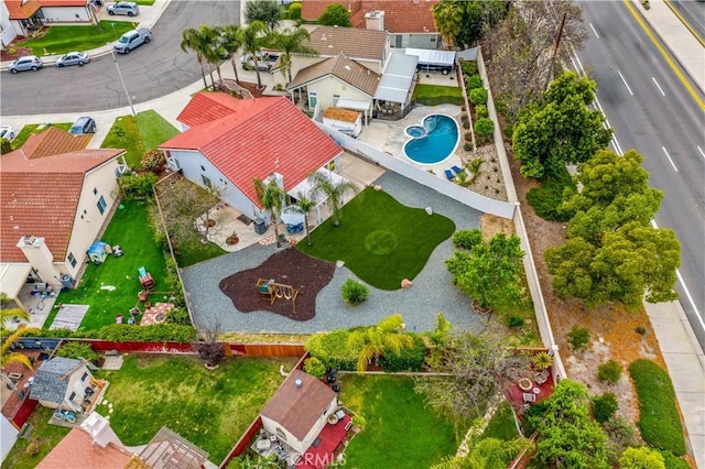 drone / aerial view featuring a residential view