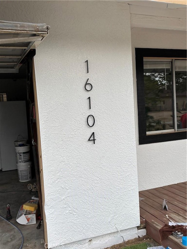 exterior view of stucco siding