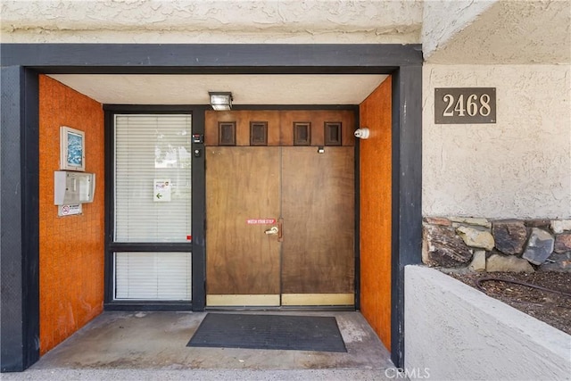 view of exterior entry