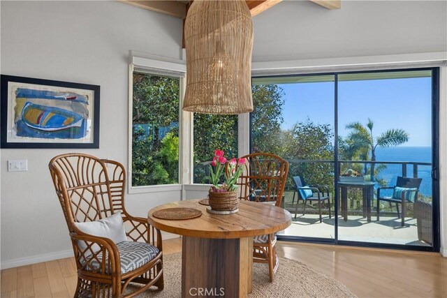 31588 Table Rock Dr, Laguna Beach, CA 92651 - sunroom / solarium featuring wood finished floors and baseboards