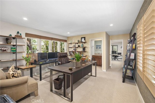 31588 Table Rock Dr, Laguna Beach, CA 92651 - office space with recessed lighting, light carpet, and baseboards