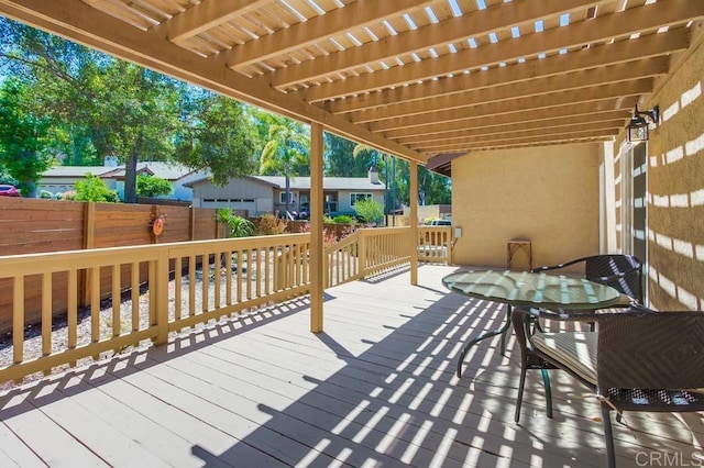 1023 Mimosa Ave, Vista, CA 92081 - wooden deck with a fenced backyard and a pergola