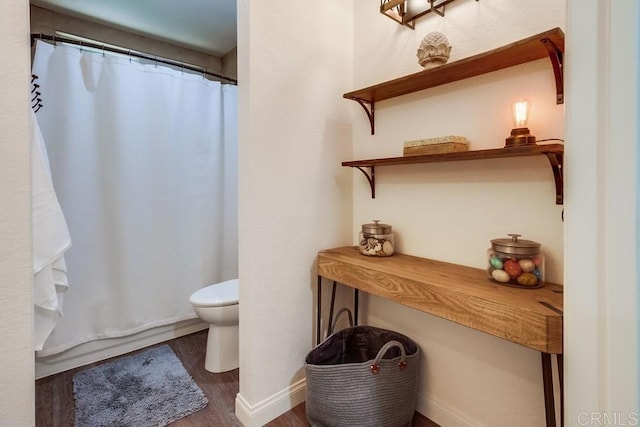 1023 Mimosa Ave, Vista, CA 92081 - full bath with wood finished floors and a shower with curtain