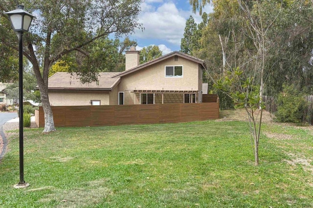 1023 Mimosa Ave, Vista, CA 92081 - rear view of property featuring stucco siding and a chimney