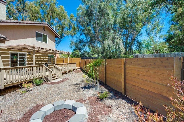 1023 Mimosa Ave, Vista, CA 92081 - fenced backyard with a pergola and a deck