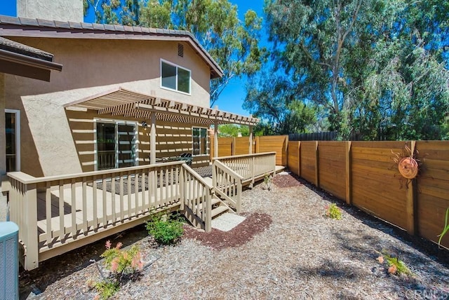 1023 Mimosa Ave, Vista, CA 92081 - fenced backyard featuring a pergola and a deck
