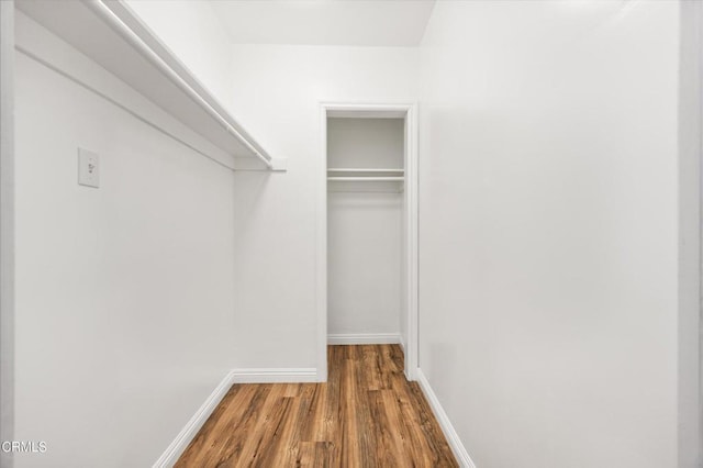 spacious closet featuring wood finished floors
