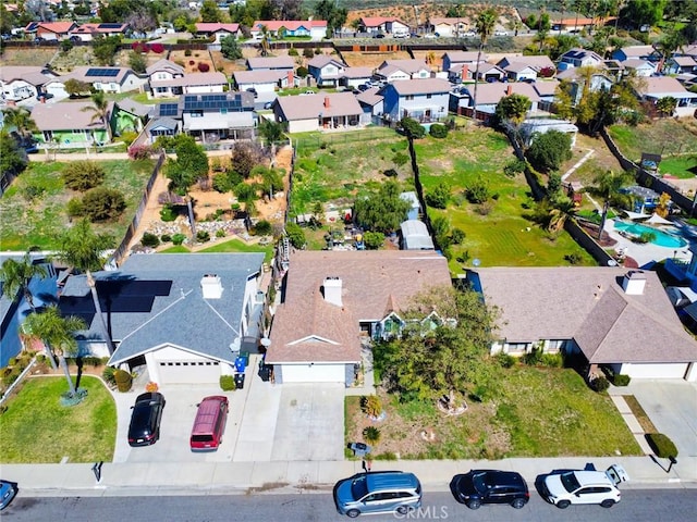 drone / aerial view with a residential view