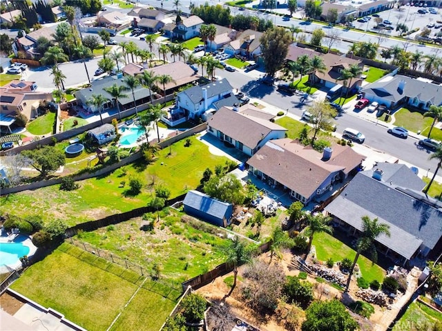 aerial view with a residential view
