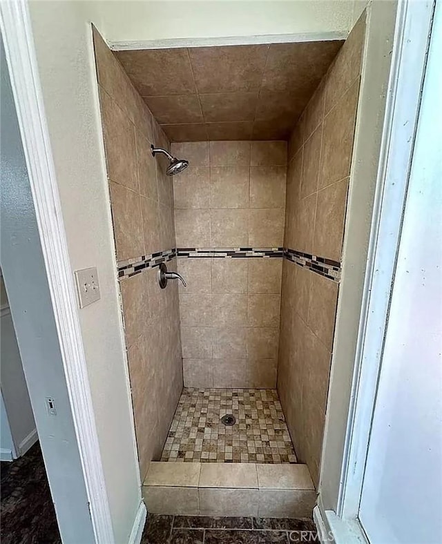 bathroom with a shower stall
