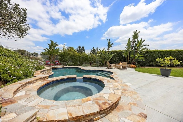 4820 Via Corzo, Yorba Linda, CA 92886 - view of swimming pool featuring a patio area and a pool with connected hot tub