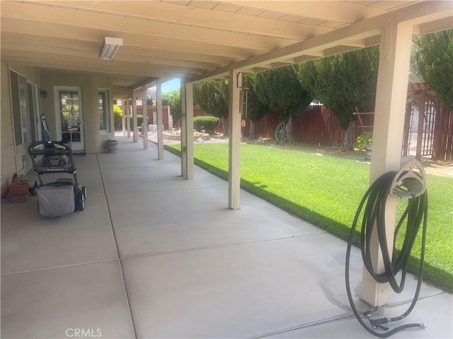 view of patio featuring a fenced backyard