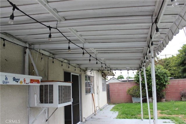exterior space featuring fence