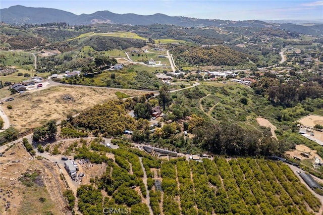 aerial view with a mountain view