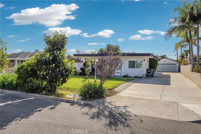 5211 Mcclintock Ave, Temple City, CA 91780 - view of front of property featuring an outdoor structure, a garage, and a front lawn