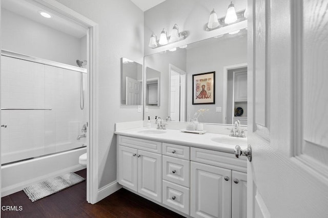 535 Starboard Ln, Port Hueneme, CA 93041 - full bath featuring toilet, double vanity, a sink, and wood finished floors