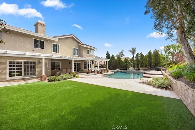 5005 Stonehaven Dr, Yorba Linda, CA 92887 - pool featuring a lawn, a patio area, and a pergola