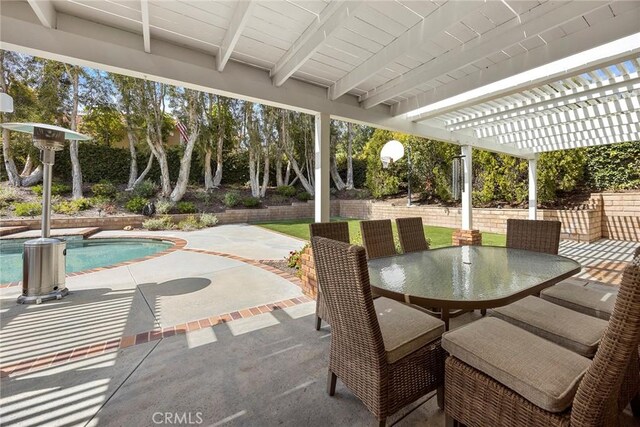 5005 Stonehaven Dr, Yorba Linda, CA 92887 - view of patio featuring outdoor dining area, an outdoor pool, and a pergola
