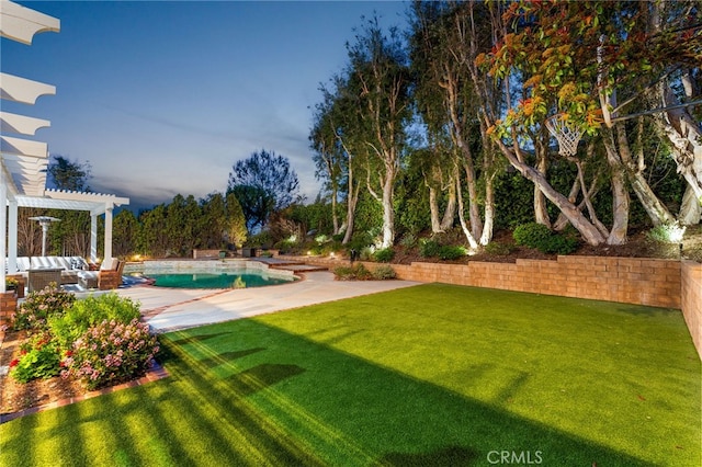 5005 Stonehaven Dr, Yorba Linda, CA 92887 - view of yard featuring a patio, an outdoor pool, and a pergola