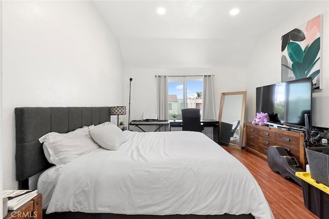 13461 Whittier Ln, Garden Grove, CA 92844 - bedroom featuring wood finished floors, recessed lighting, and lofted ceiling