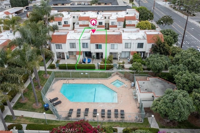 13461 Whittier Ln, Garden Grove, CA 92844 - drone / aerial view featuring a residential view