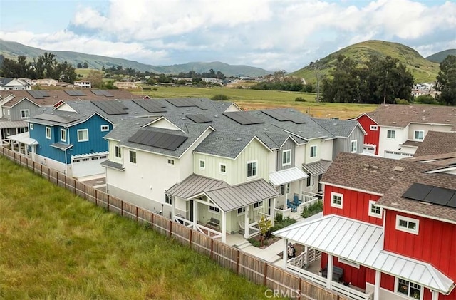 bird's eye view with a mountain view and a residential view