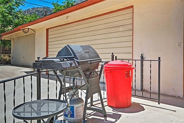 garage featuring fence