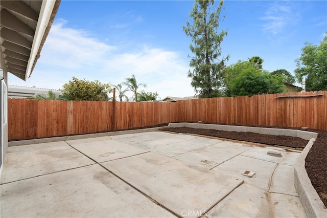 view of patio featuring a fenced backyard