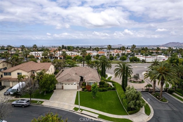 bird's eye view with a residential view